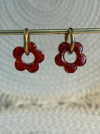 Paillettes végétales rouges