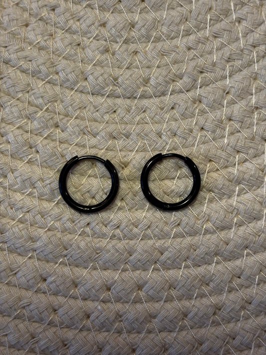 Créoles noires - 12mm